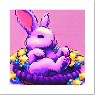 Pixel Bunny Posters and Art